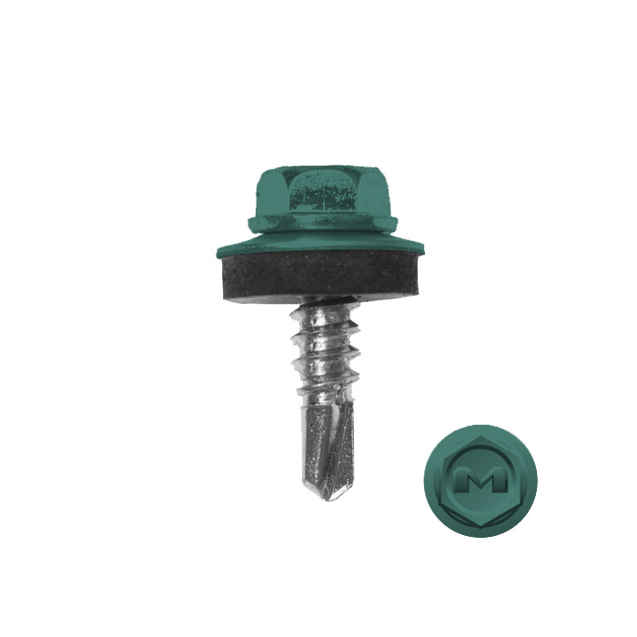 Саморез по металлу Daxmer 5,5х19 (250шт) сверло №3 RAL 6033