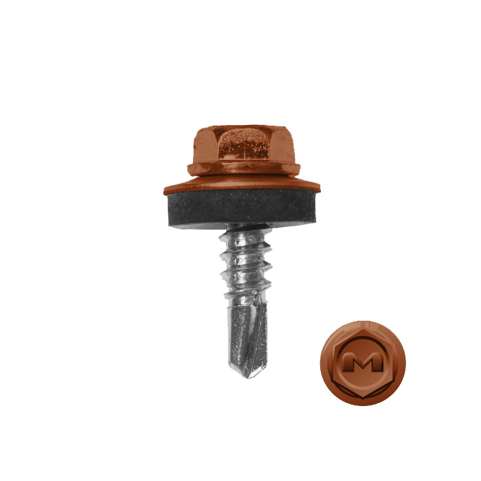 Саморез по металлу Daxmer 5,5х19 (250шт) сверло №3 RAL 8023